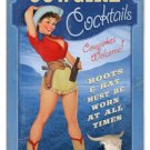 COWGIRL COCKTAILS PINUP GIRL  HEAVY METAL SIGN