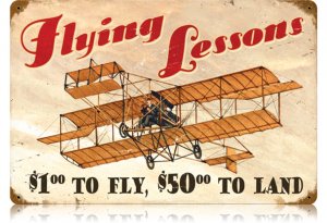 FLYING LESSONS HEAVY METAL SIGN