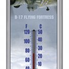 B-17 FLYING FORTRESS THERMOMETER HEAVY METAL SIGN