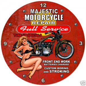 MAJESTIC MOTORCYCLES CLOCK SHOP GARAGE AUTO