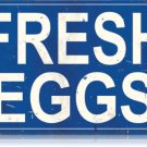 FRESH EGGS HEAVY METAL SIGN BLUE