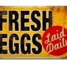 FRESH EGGS HEAVY METAL SIGN BLUE