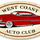 West Coast Auto Club Large Oval Metal Sign West Coast Auto Club Large Oval Metal Sign
