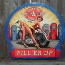 LAST STOP GASOLINE FILL ER UP Heavy Metal Sign