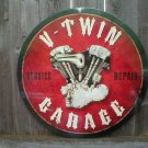 V-TWIN GARAGE SERVICE REPAIR Heavy Metal Sign
