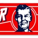 BARBER SHOP HEAVY METAL SIGN RED WHITE BARBER SHOP HEAVY METAL SIGN RED WHITE