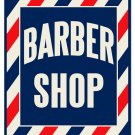 BARBER SHOP HEAVY METAL SIGN RED WHITE BLUE BARBER SHOP HEAVY METAL SIGN RED WHITE BLUE