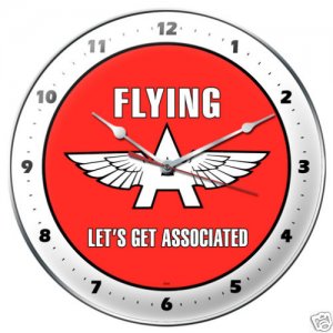 Flying A Gasoline metal clock AUTO GARAGE SHOP
