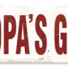 GRANDPA'S GARAGE HEAVY METAL SIGN OLD LOOK