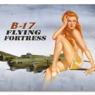 B-17 Flying Fortress HEAVY METAL SIGN Pin Up Girl
