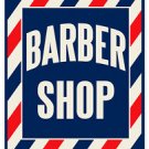 BARBER SHOP HEAVY METAL SIGN RED WHITE BLUE LARGE BARBER SHOP HEAVY METAL SIGN RED WHITE BLUE LARGE