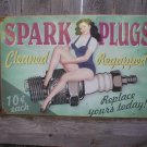 SPARK PLUGS CLEANED REGAPPED HEAVY METAL SIGN SPARK PLUGS CLEANED REGAPPED HEAVY METAL SIGN