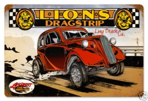 Lions Drag Strip Heavy Metal Sign