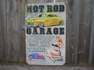 HOT ROD GARAGE 1948 FORD Heavy Metal Sign