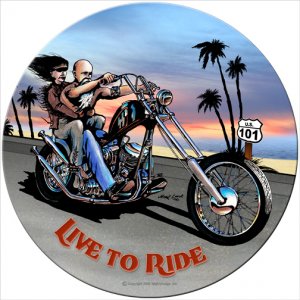 Live To Ride Chopper Biker Heavy Metal Sign