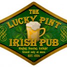 Lucky Pint Irish Pub diamond shape HEAVY METAL SIGN