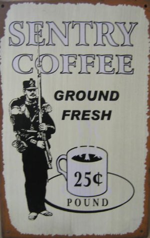SENTRY COFFEE RETRO TIN SIGN