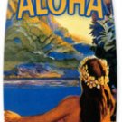 Aloha surfboard shaped metal sign COLORFUL