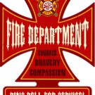 Fire Dept Cross Shaped heavy metal sign