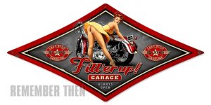 Last Stop Bike Garage heavy metal sign