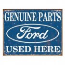 FORD PARTS USED HERE TIN SIGN FORD PARTS USED HERE TIN SIGN