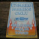 CAMARO PARKING ONLY TIN SIGN