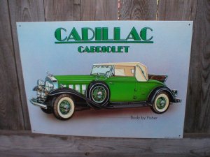 CADILLAC CABRIOLET TIN SIGN