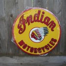 INDIAN MOTORCYCLES ROUND TIN SIGN