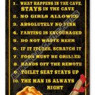 MAN CAVE RULES Heavy Metal Sign