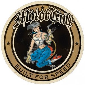 MotorCult Built for Speed Heavy Metal Sign