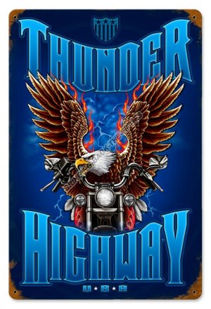 THUNDER HIGHWAY Heavy Metal Sign