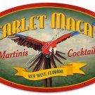 SCARLET MACAW MARTINIS COCKTAILS Heavy Oval Metal Sign