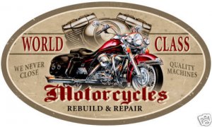 World Class Motorcycles HEAVY METAL SIGN