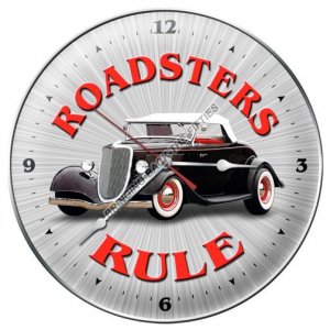 ROADSTERS RULE METAL CLOCK