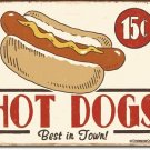 HOT DOG SIGN BEST IN TOWN TIN SIGN