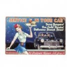 SERVICE IN YOUR CAR METAL SIGN FORD CONVERTIBLE