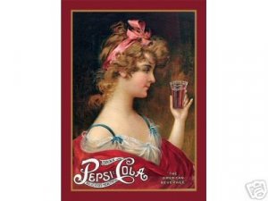 PEPSI THE AMERICAN BEVERAGE TIN METAL SIGN