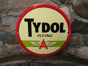 TYDOL FLYING A  PORCELAIN COATED SIGN