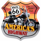 ROUTE 66 LARGE MOTORCYCLE SHIELD SIGN