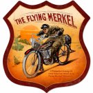 THE FLYING MERKEL SHIELD LARGE METAL SIGN THE FLYING MERKEL SHIELD LARGE METAL SIGN