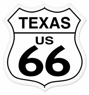 TEXAS US 66 SHIELD LARGE METAL SIGN