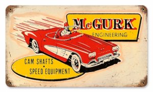 McGURK CAM SHAFTS SPEED EQUIPMENT METAL SIGN