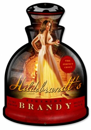 FIRESIDE BRANDY CUSTOM METAL SHAPE SIGN