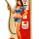 GAS PUMP GIRL CUSTOM METAL SHAPE SIGN