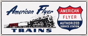 AMERICAN FLYER TRAINS PORCELAIN COATED SIGN Ande Rooney