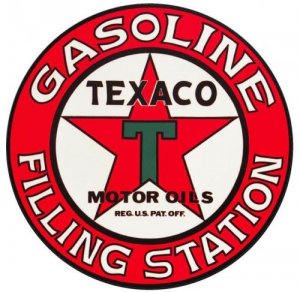 Texaco Filling Station Sign Heavy Steel Baked Enamel Man Cave Garage Shop Home Decor 25.5"