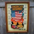 AMERICA'S HIGHWAY ROUTE 66 WOOD SIGN AMERICA'S HIGHWAY ROUTE 66 WOOD SIGN
