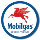 MOBILGAS ROUND METAL SIGN