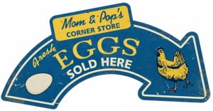 EGGS ARROW Custom Metal Sign