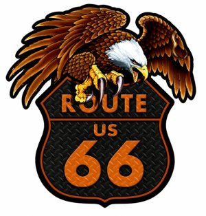 ROUTE 66 EAGLE Custom Metal Sign